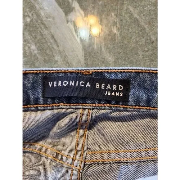 Veronica Beard Straight Leg INES Girlfriend Jeans W/Lace-up sz 28
